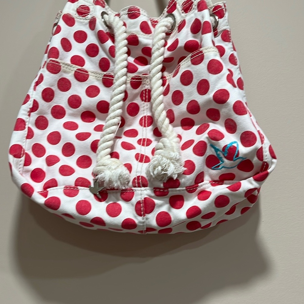 Aerie Red and Cream Polka Dot Shoulder Bag - Picture 2 of 9